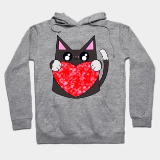 Socks The Black And White Pattern Cat With Valentines Heart Hoodie